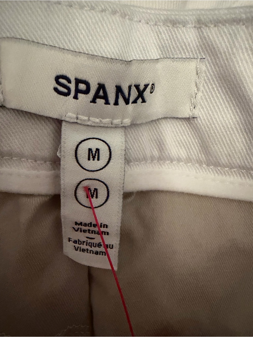 SPANX Women’s Stretch Twill Cropped Straight Leg Pants White Medium Pull-On - Picture 3 of 4